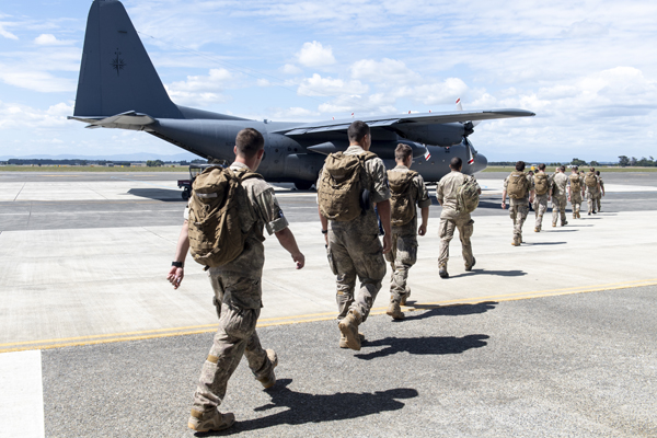 NZDF personnel boarding an aircraft