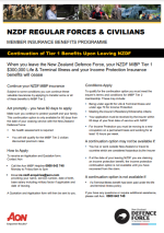 Regular Force and Civilian insurance upon leaving NZDF