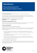 Policy Endorsement for NZDF