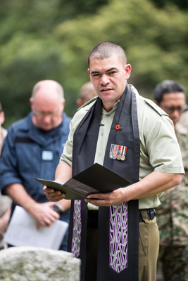 NZDF Chaplain holding a service