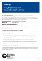 Policy Endorsement for NZDF